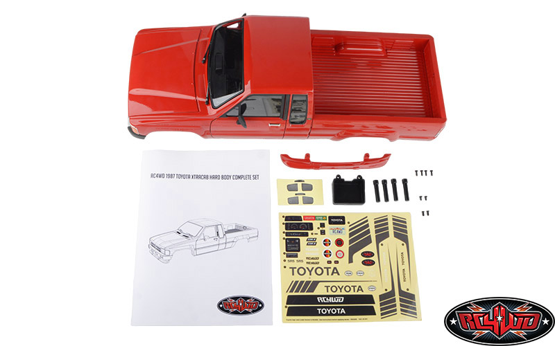 RC4WD 1987 Toyota XtraCab Hard Body Complete Set (Red)-Z-B00