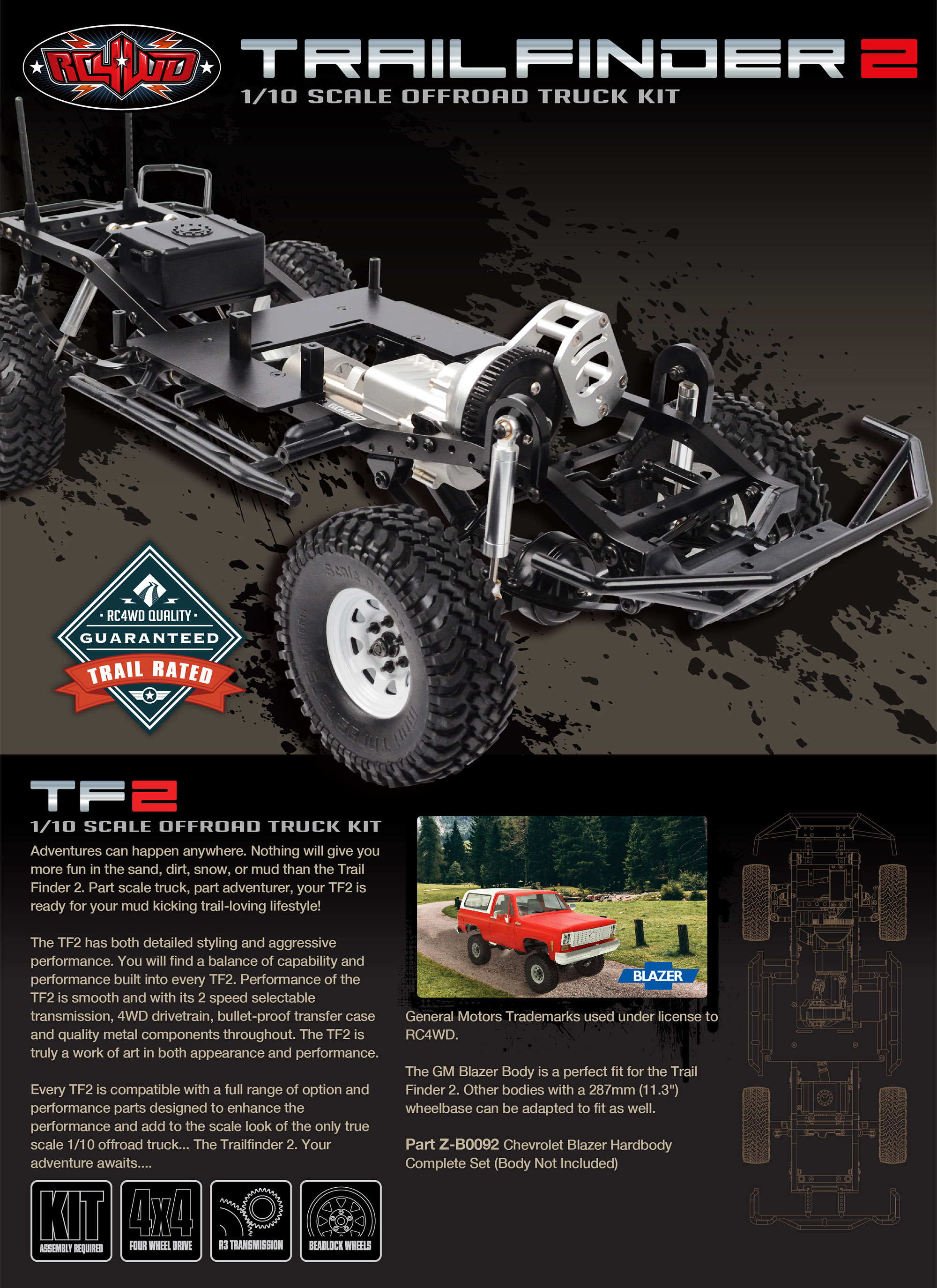 RC rodamientos RC4WD Trail Finder 2 completo conjunto de metal o goma Larga Vida 