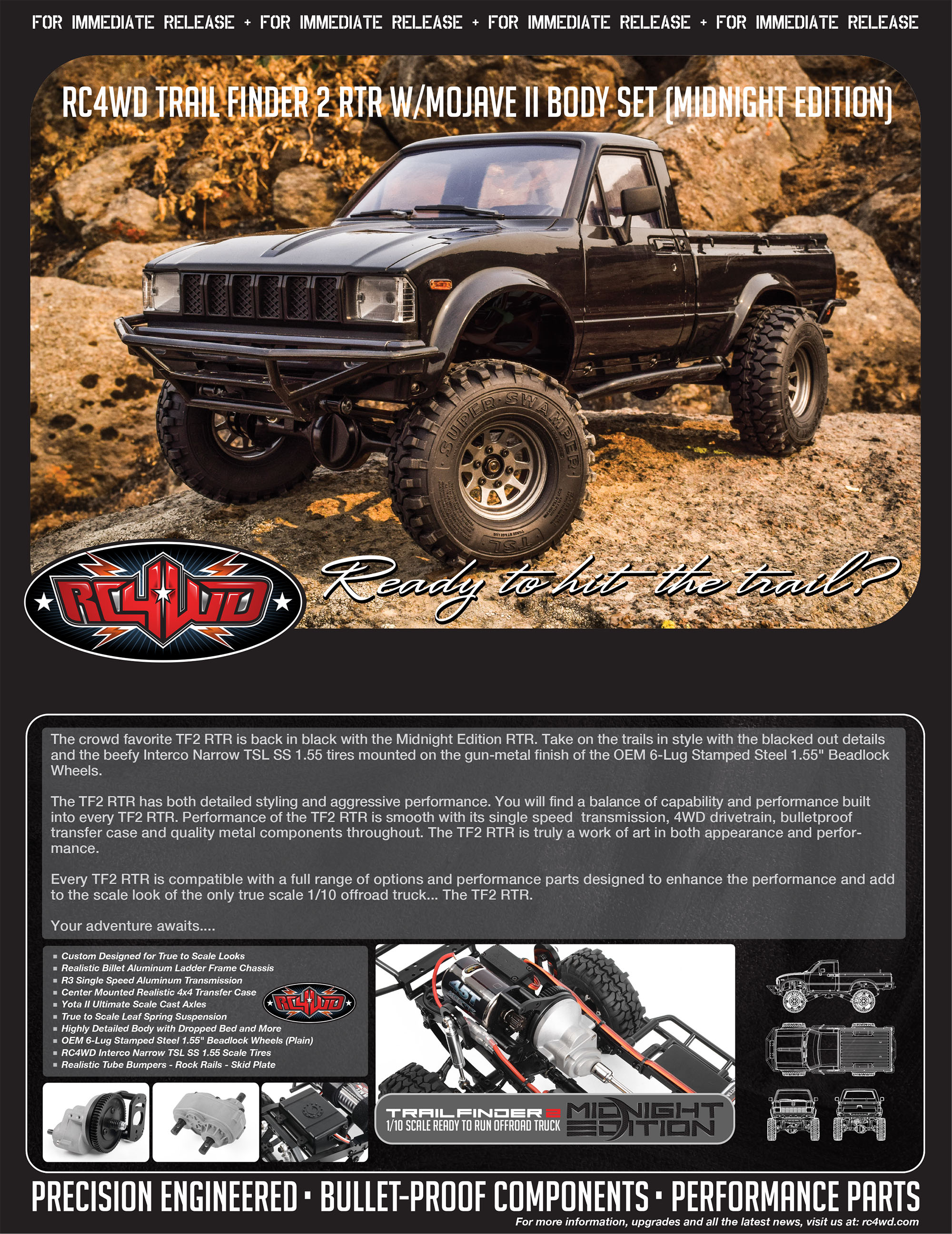 RC4WD Trail Finder 2 RTR w/Mojave II Body Set (Midnight Edit