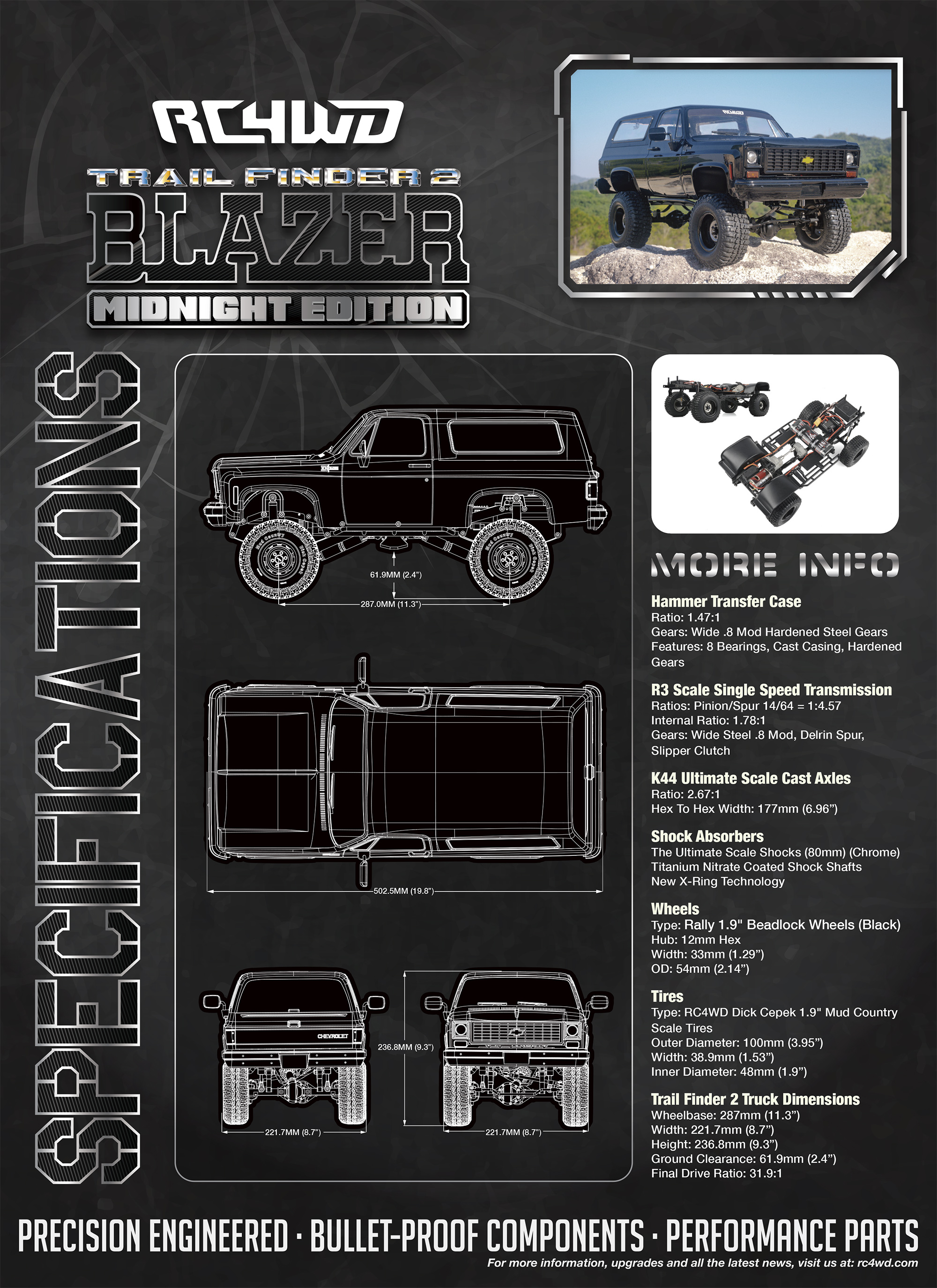 RC4WD Trail Finder 2 RTR w/Chevrolet Blazer Body Set (Midnig